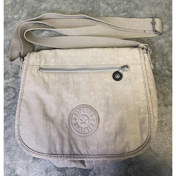 Kipling Lightweight Fold Over Flap Everyday Crossbody Purse, Light Gray - Picture 2 of 15